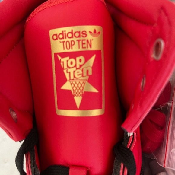 NWT- Mens Adidas Top Ten High OG #FV5501-Scarlet/Black Size 12.5 - Picture 7 of 13
